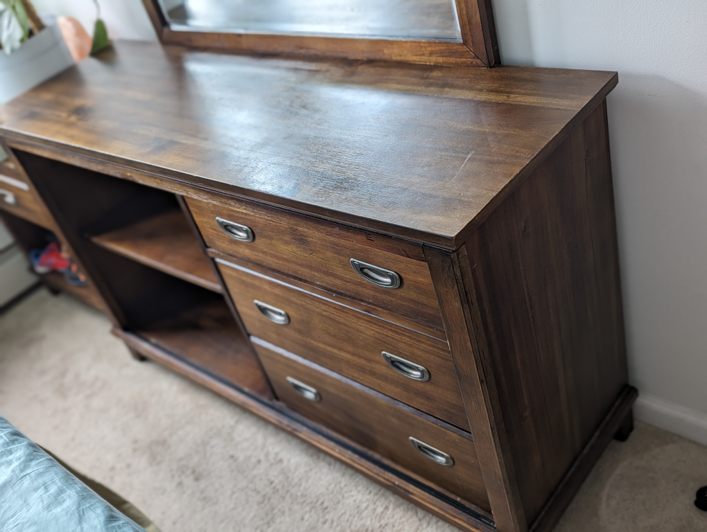 Dark wood dresser with detachable mirror. - photo 3
