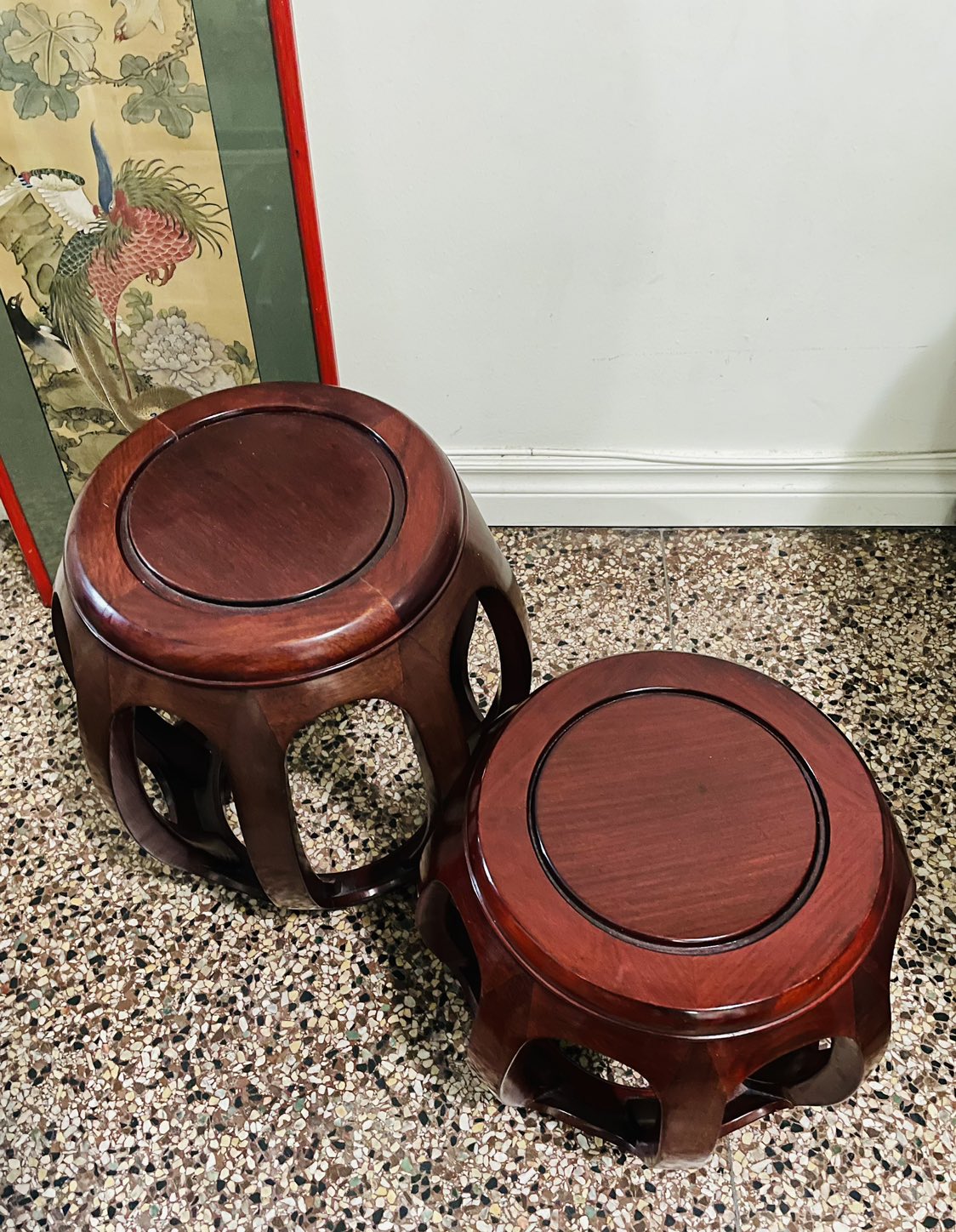 Chinese Style Redwood Stool - photo 2