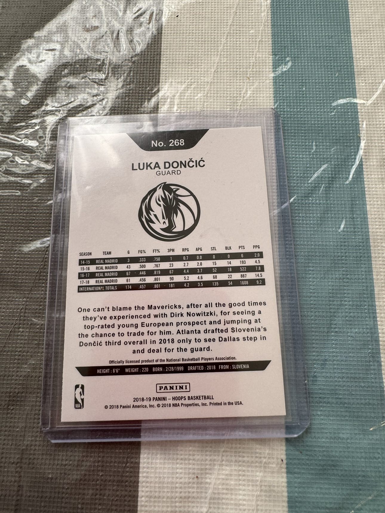 2018-19 Panini NBA Luka Doncic Rookie Card #268 RC - photo 2