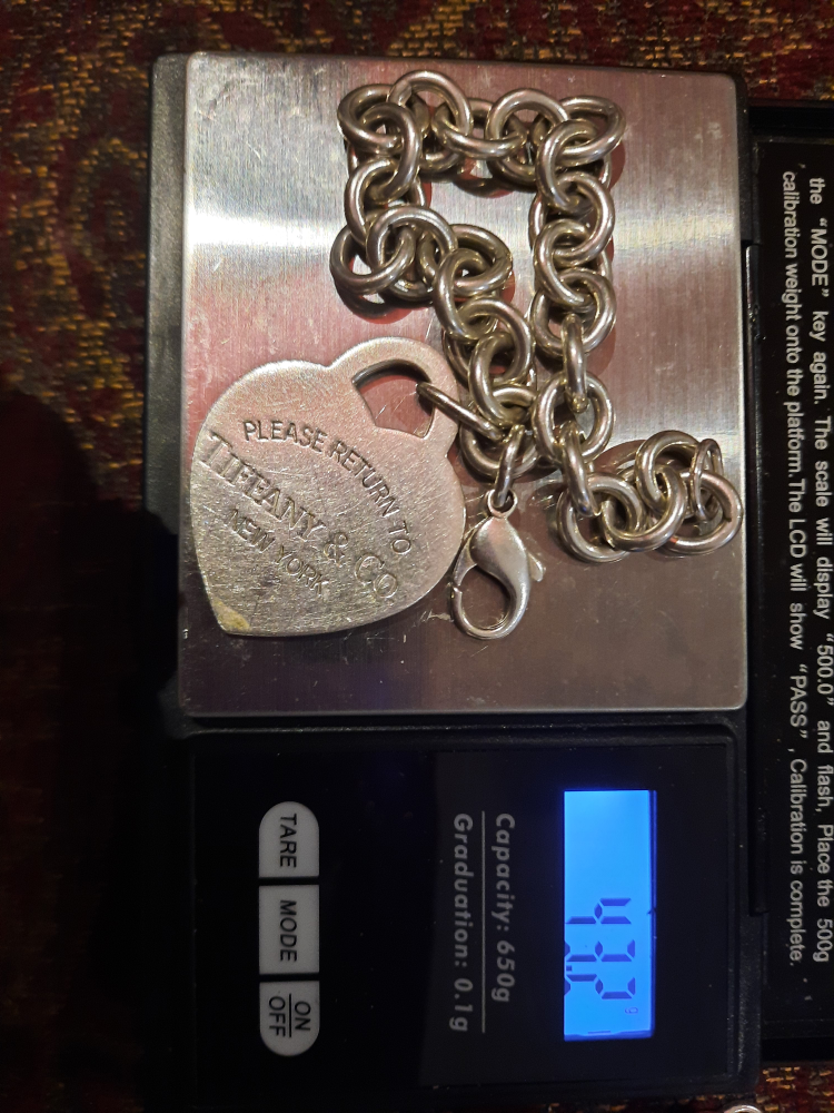 EXTRA LARGE return to Tiffany & Co heart charm bracelet thumbnail