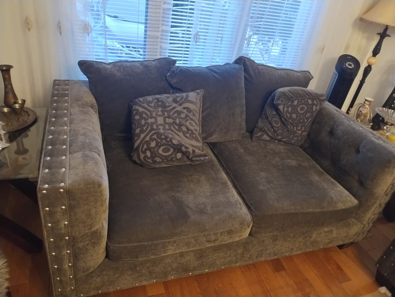2-Piece Grey Living Room Sofa Sets (Pillows Included) - photo 2