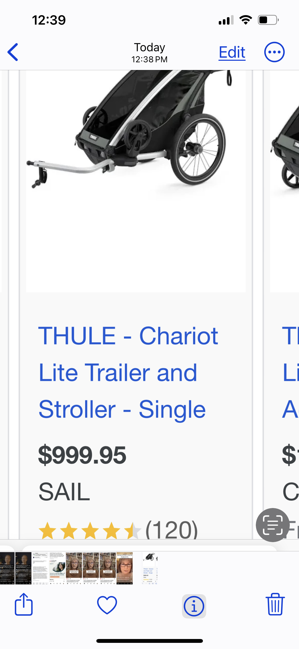 Thule lit single stroller - photo 2