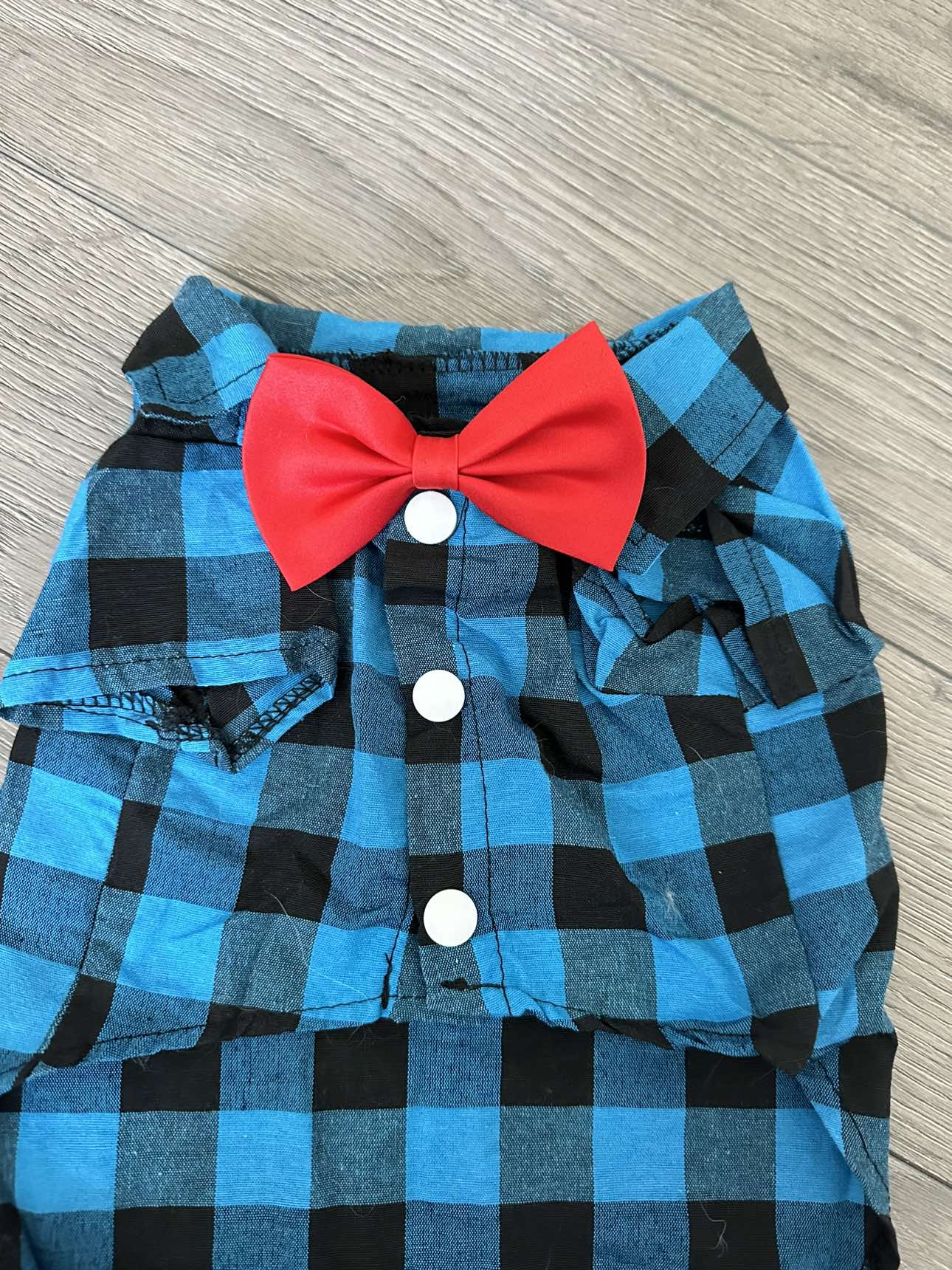 Blue buffalo plaid dog shirt
