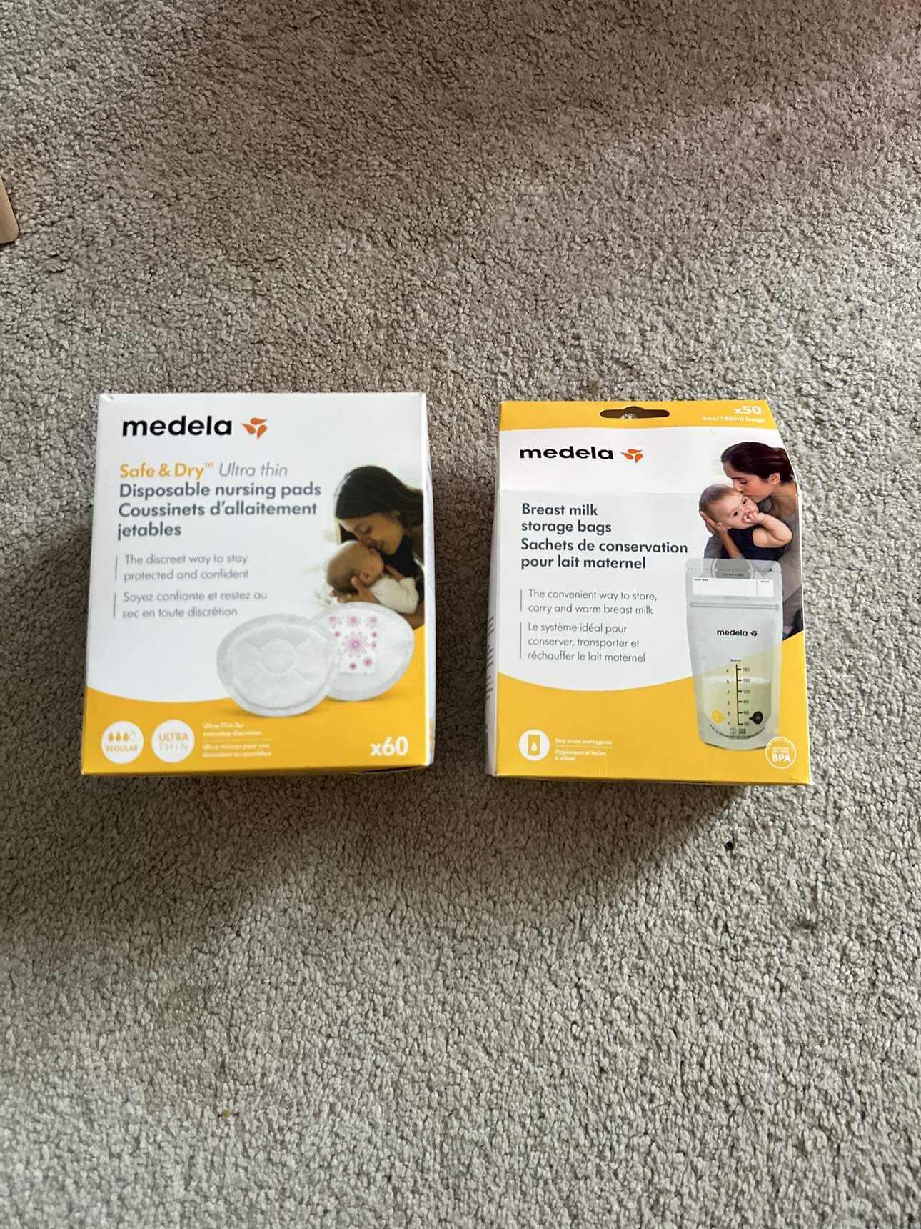 Medela Nursing Pads (60) & Milk Storage Bags (50)
