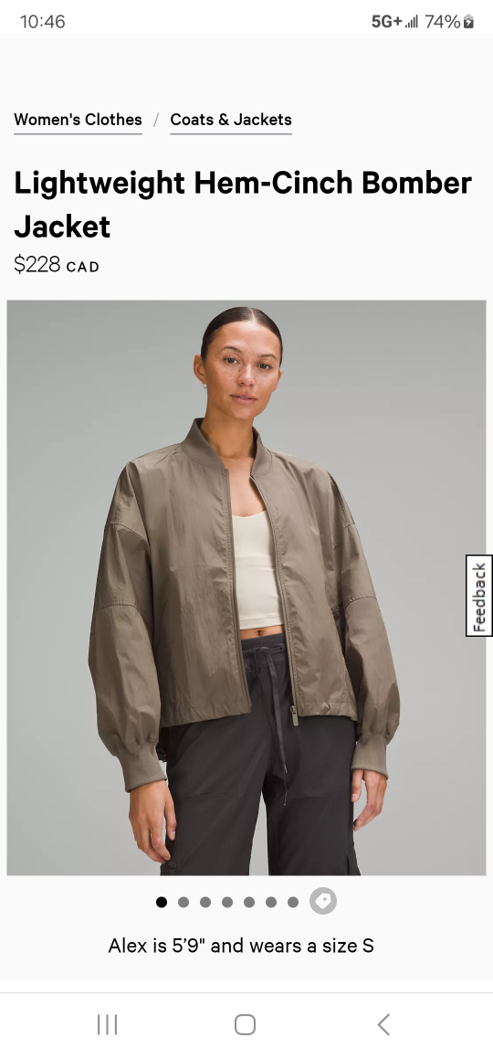 New Lululemon Oversize Bomber jacket
