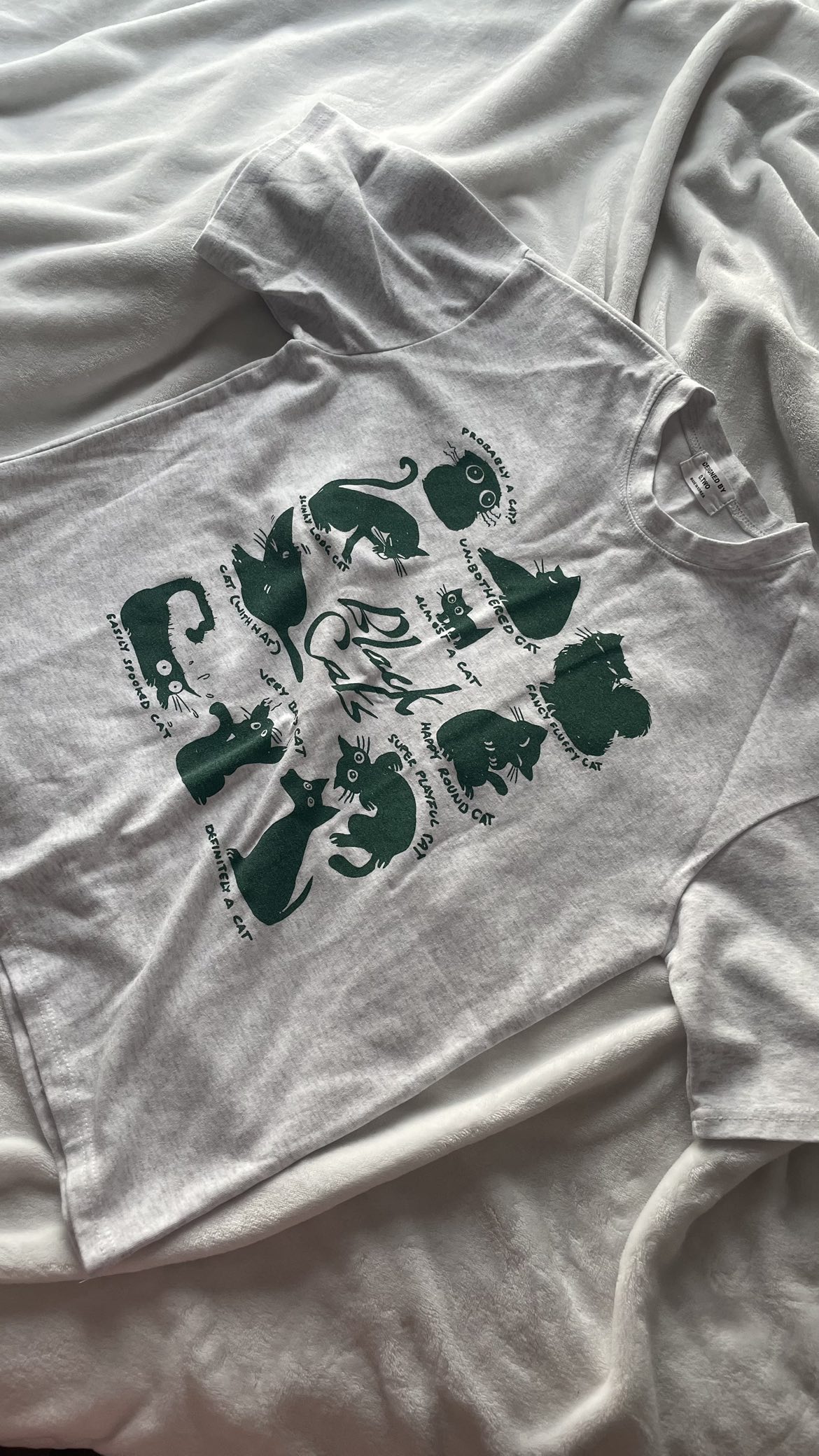 Boxy Fit Cat Graphic Tshirt