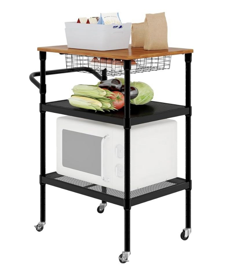 Kitchen Cart on Wheels with Storage, 3-Tier - photo 2