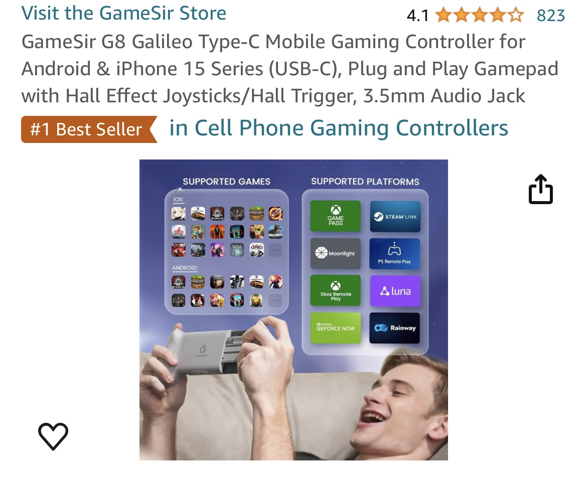 G8 GameSir Galileo Type-C wired Mobile Gaming Controller