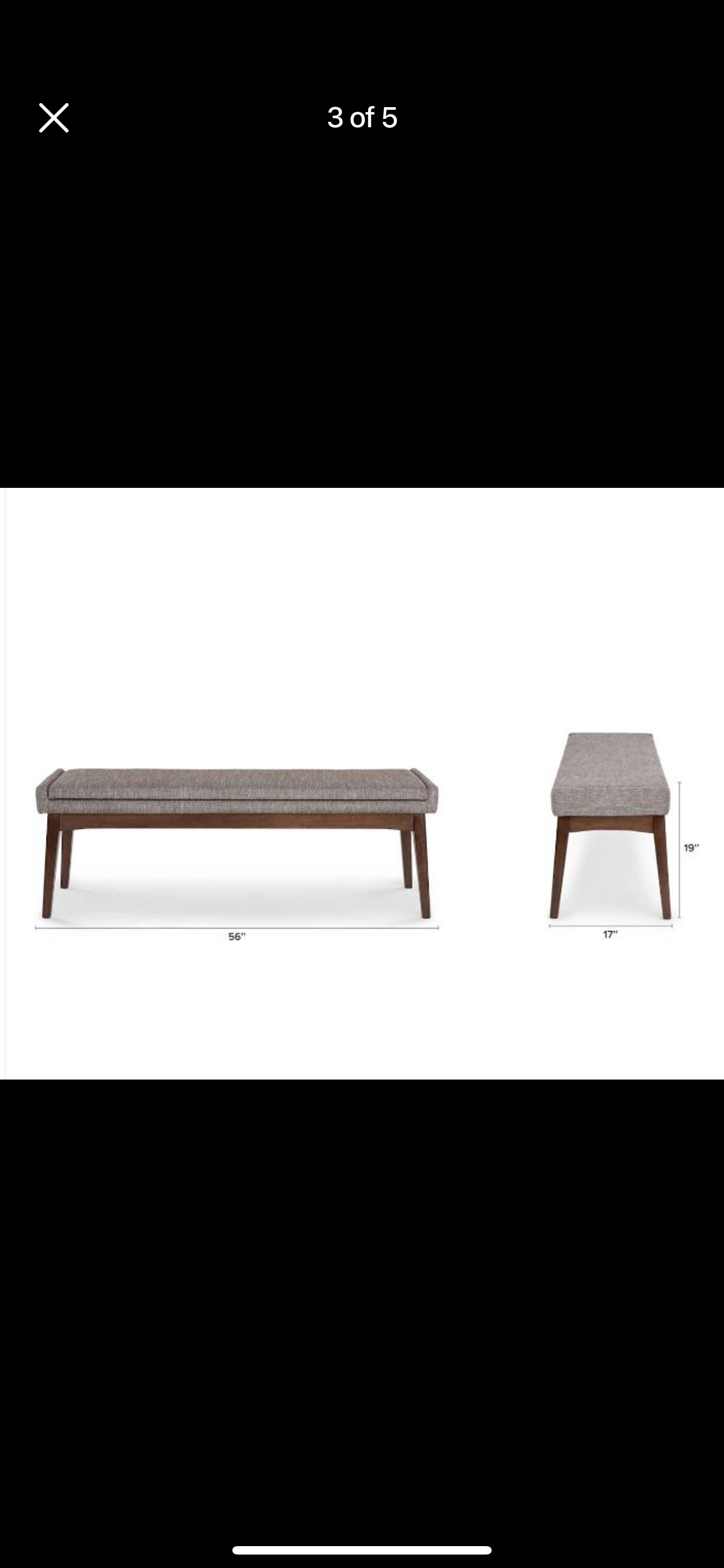 Article Chantel Volcanic Gray 56" Bench - photo 2
