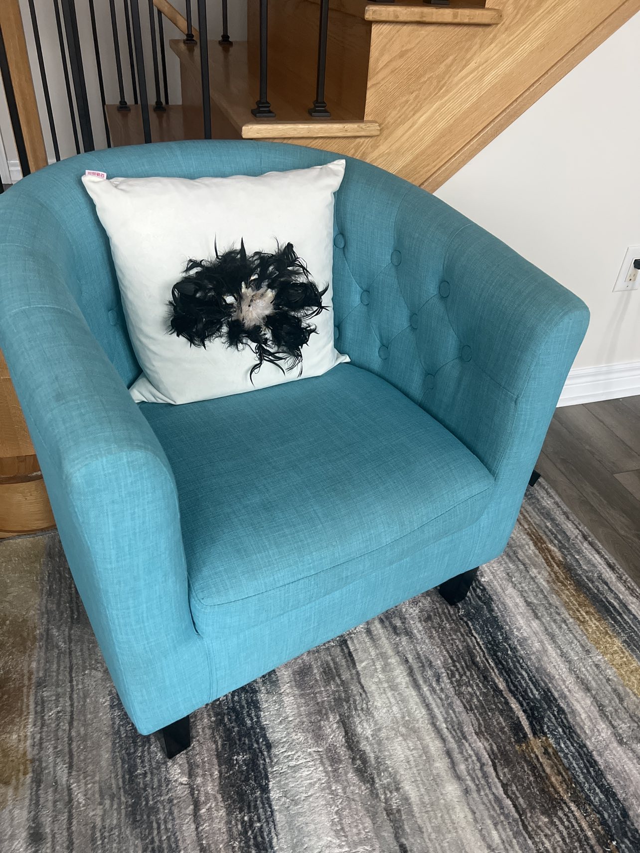 Teal sofa