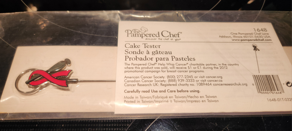 Pampered Chef Pink Ribbon Cake Tester thumbnail