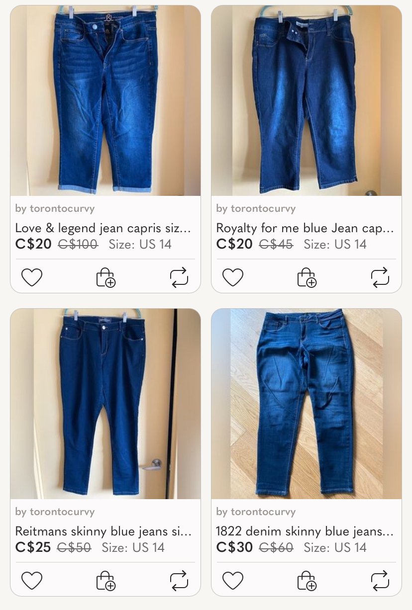 Blue jeans size 14