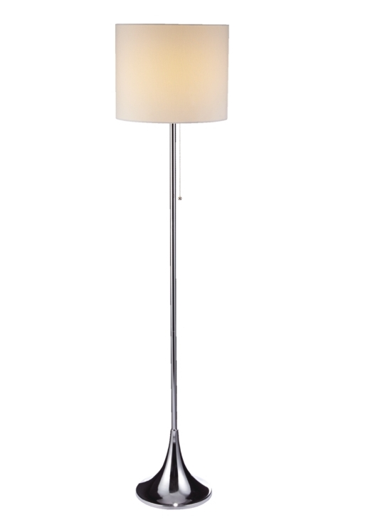 Home Collection White Linen Fabric Lamp Shade Floor Lamp