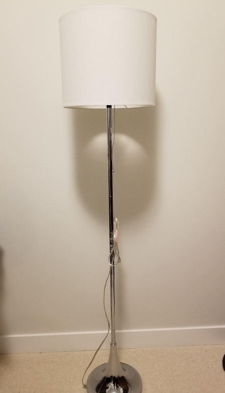 Home Collection White Linen Fabric Lamp Shade Floor Lamp - photo 3