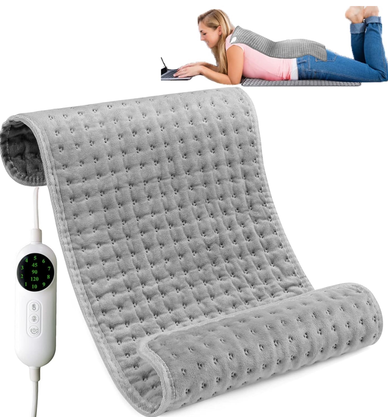 Electric Heating Pads 12''x24'' for Back Pain and Cramps Relief thumbnail