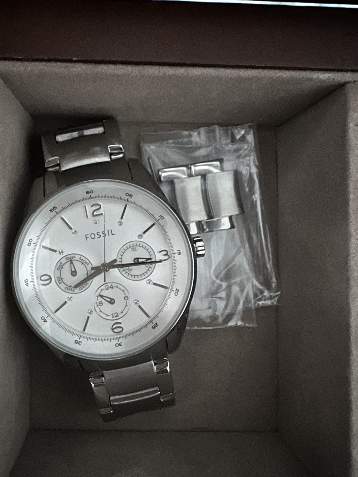Fossil watch silver
