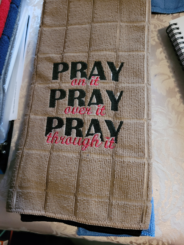 Home-made embroidery tea towel PF SF thumbnail