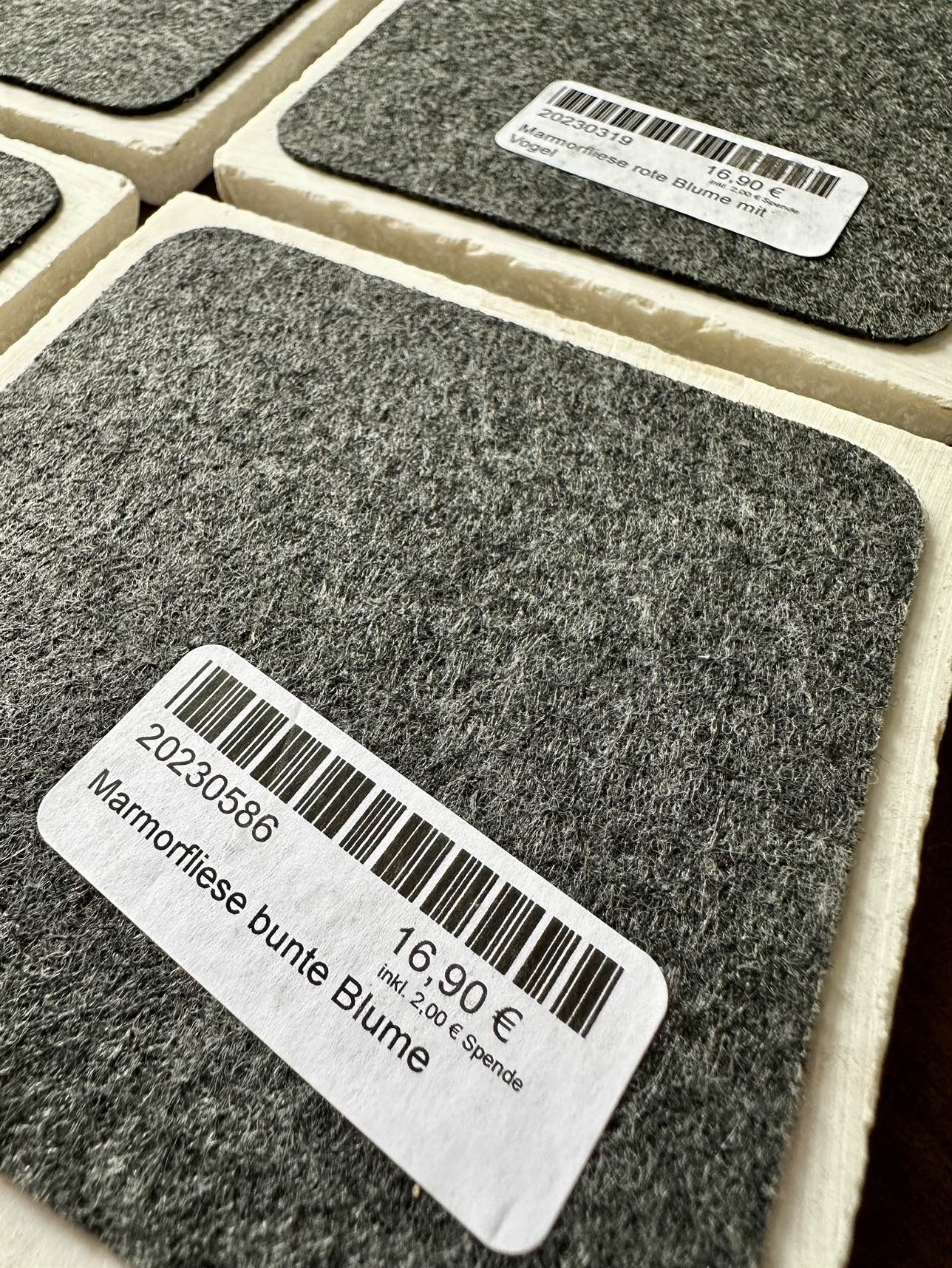 Set of 4 Gorgeous Gutenberg Museum Marble Tiles Coasters image indicator(6)