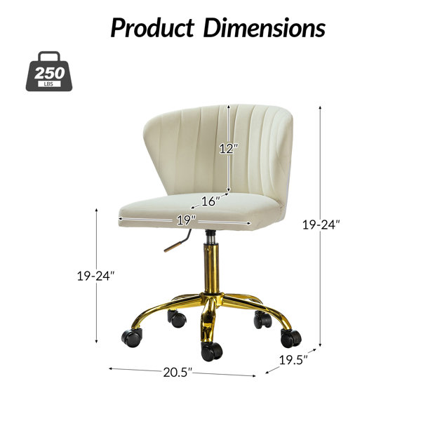 $225 Ergonomic Height-Adjustable Task Chair With Tufted Back image indicator(2)