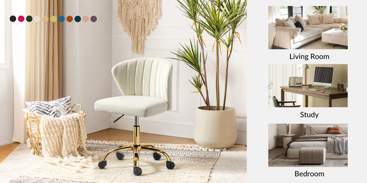 $225 Ergonomic Height-Adjustable Task Chair With Tufted Back image indicator(4)