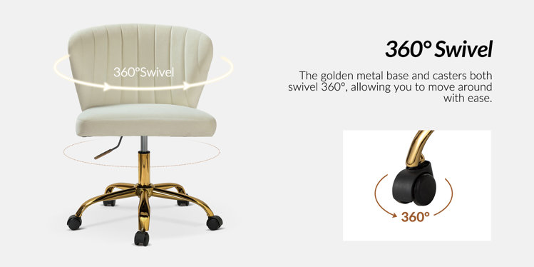 $225 Ergonomic Height-Adjustable Task Chair With Tufted Back image indicator(6)