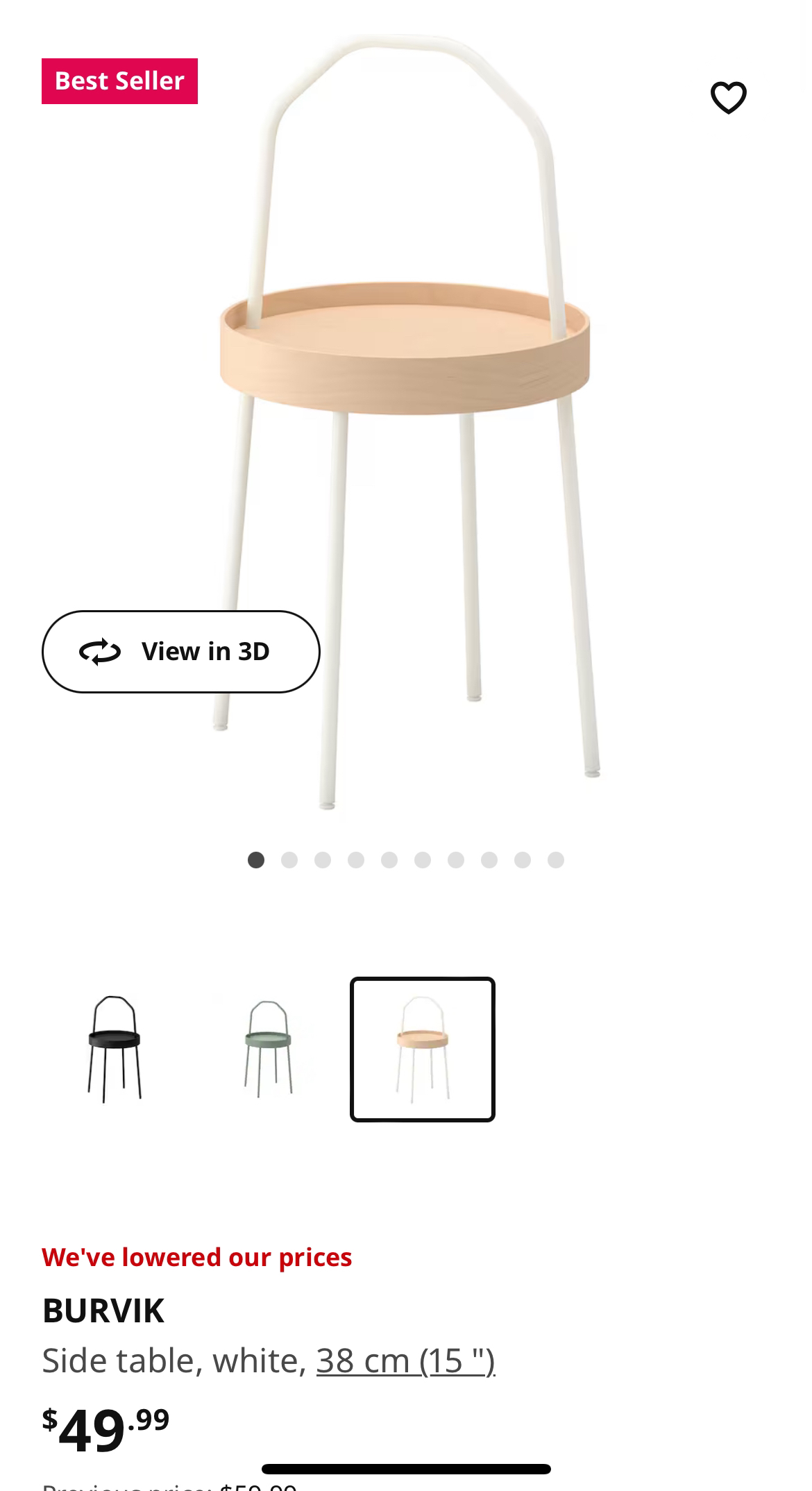 Red IKEA side table - photo 2