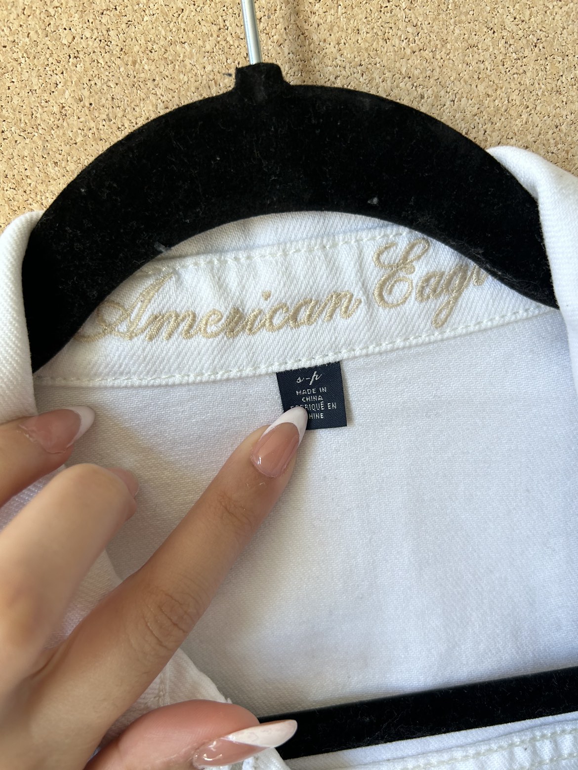 American Eagle white denim jacket image indicator(2)