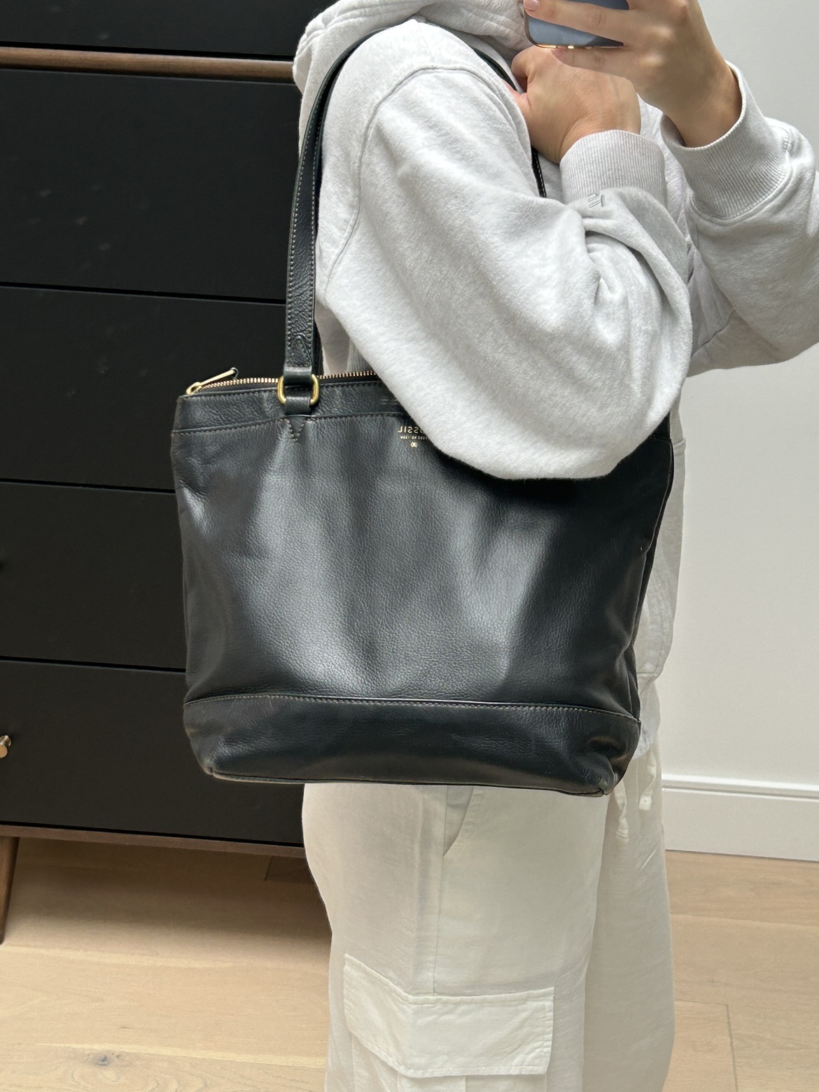 Fossil genuine leather women’s tote work bag - photo 4