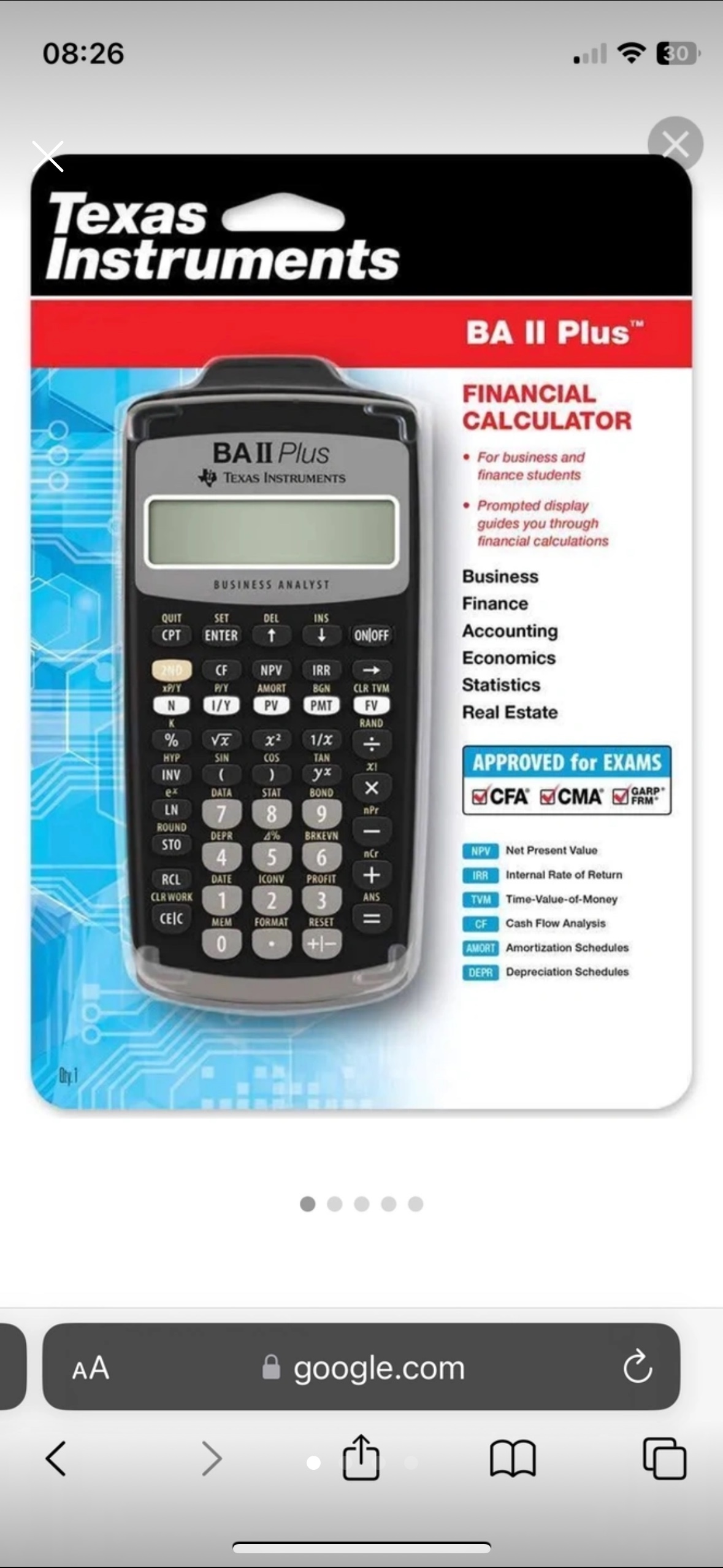 TEXAS INSTRUMENTS   BA II Plus" thumbnail
