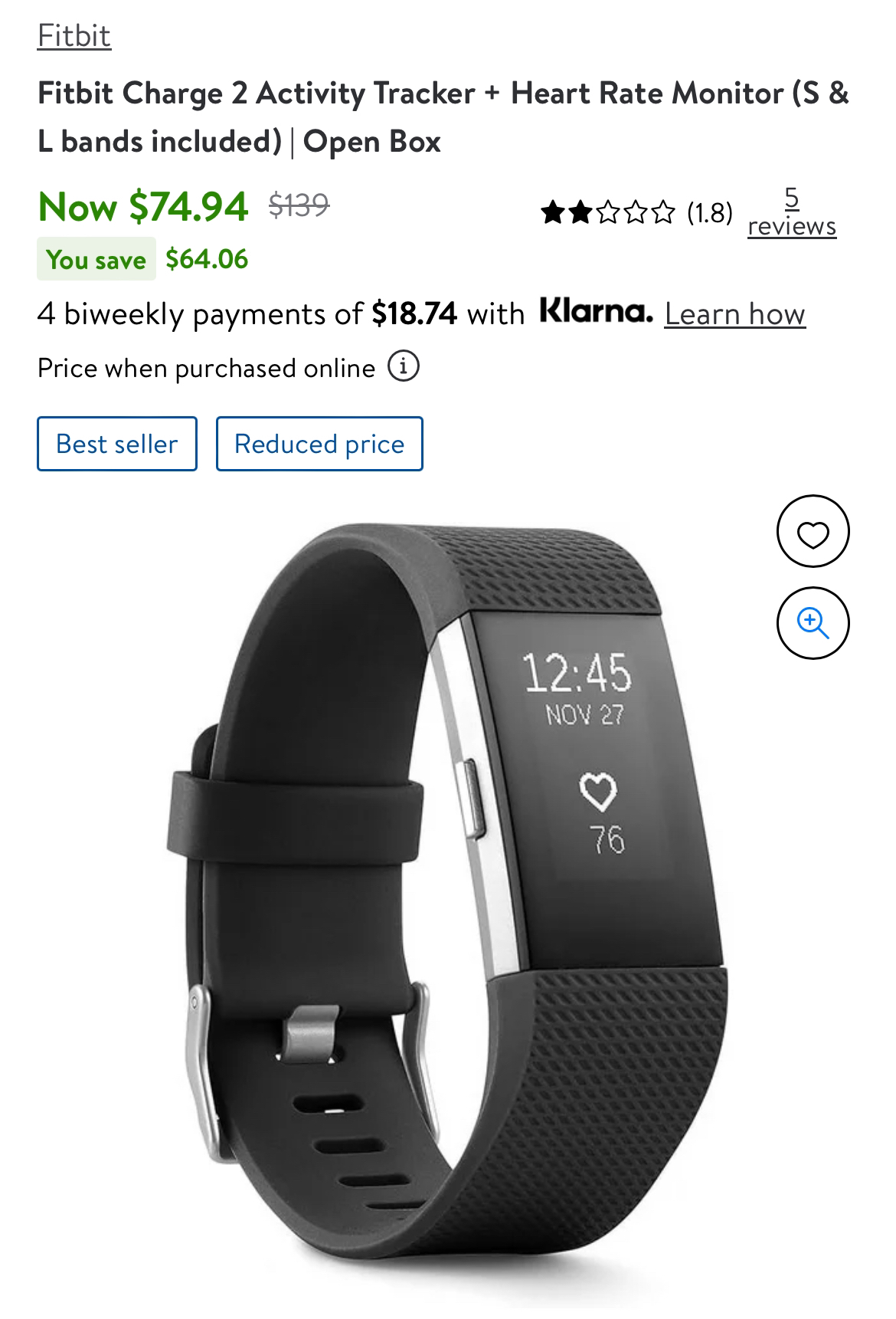 Fitbit charge 2 - rose gold thumbnail