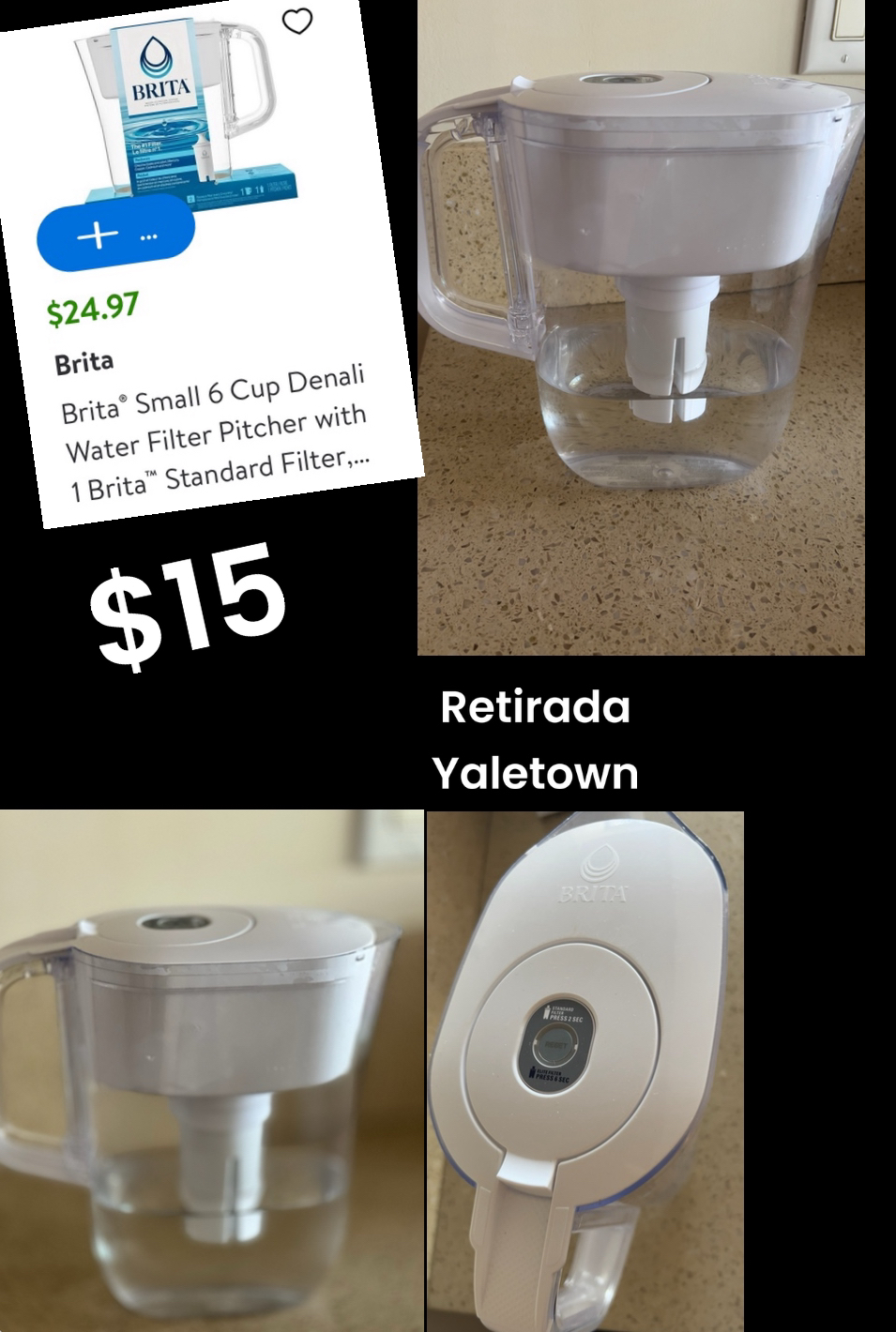 Brita small 6 cup Denali water filter Pitcher thumbnail