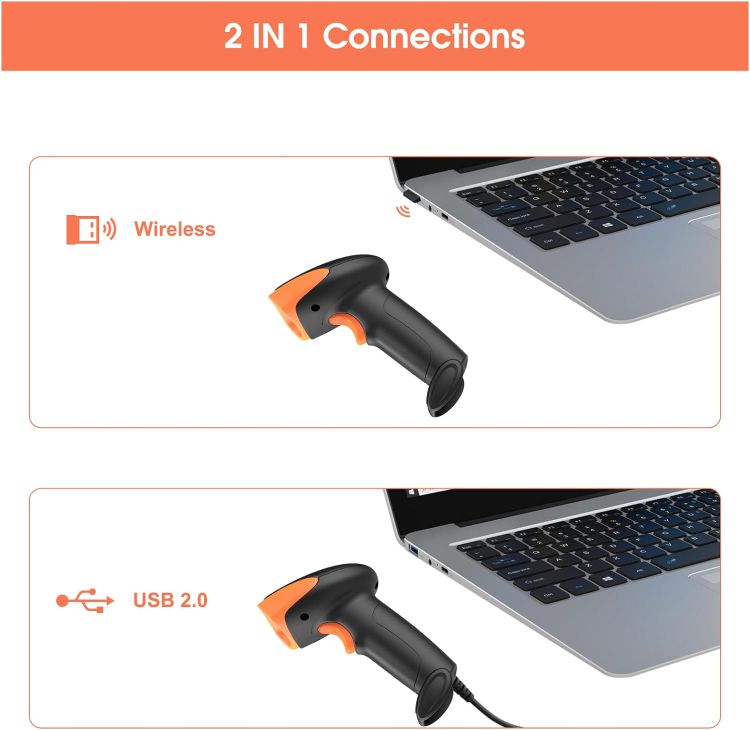 QR Code Scanner, Wireless 2D Barcode Scanner Data Matrix PDF417 - photo 4