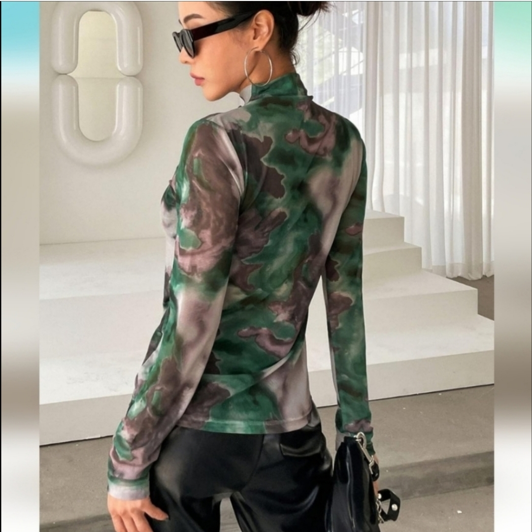 Tie Dye Sheer Turtleneck image indicator(2)