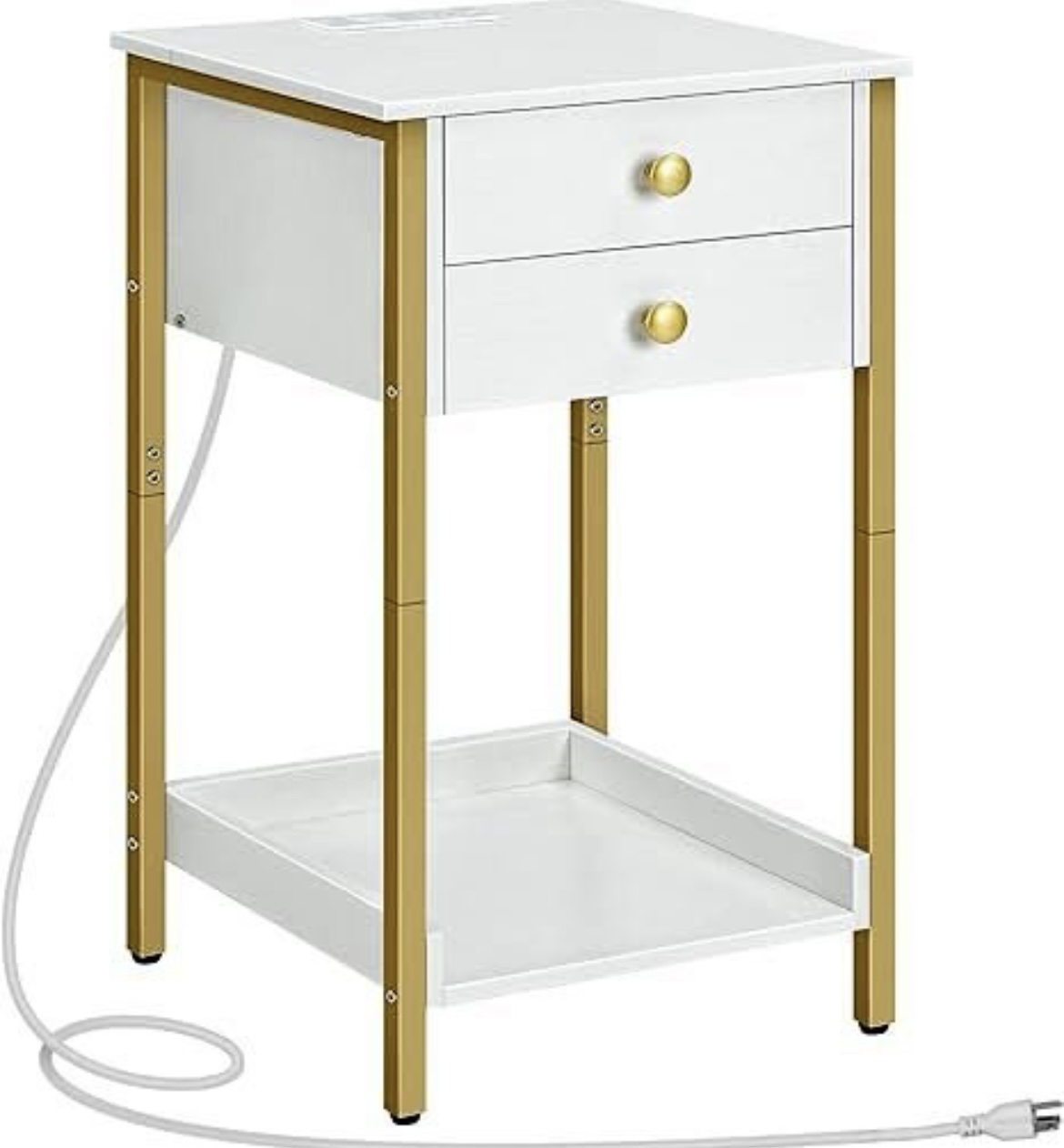 HOOBRO Tall Nightstand, Bedside Table with Outlet and USB Ports