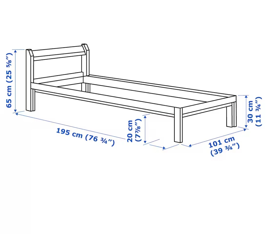 NEIDEN Bed frame, pine, Twin - photo 3