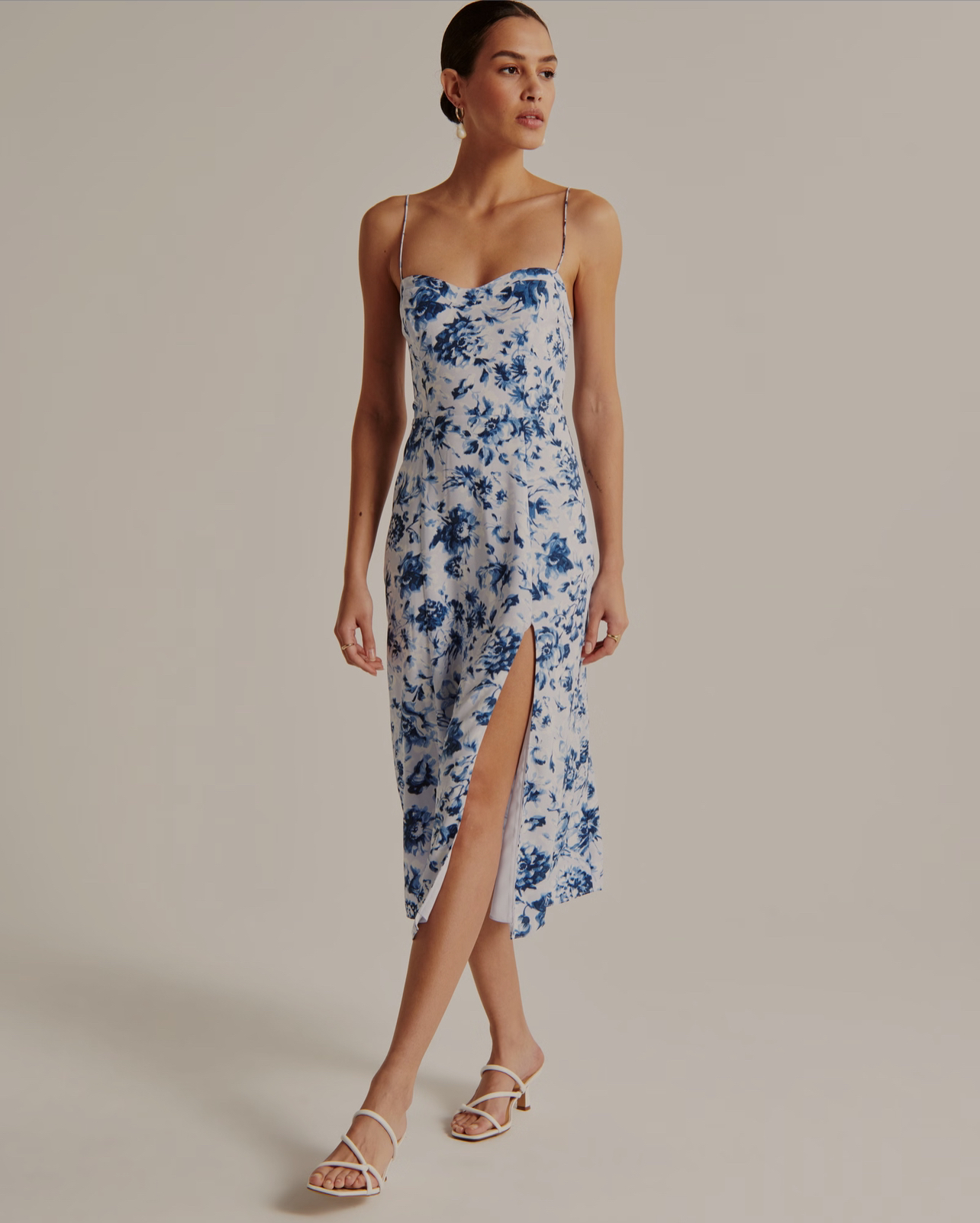 Abercrombie & Fitch Faux Silk High-Slit Midaxi Dress (BNWT) image indicator(2)