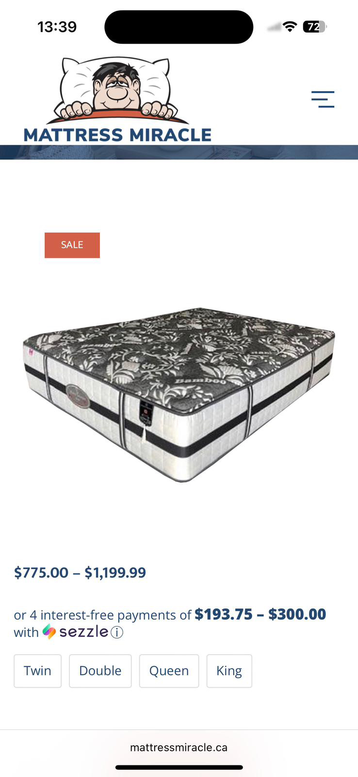 Queen size mattress with split queen size bed box