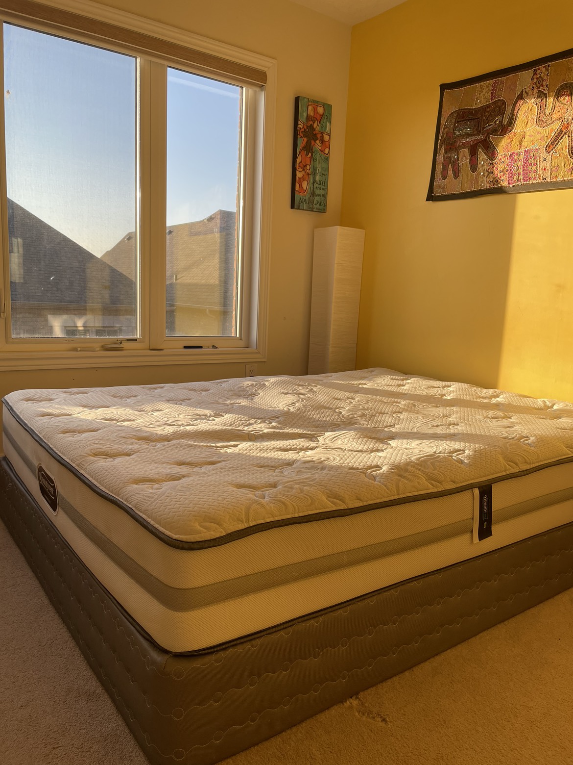 Queen size mattress with mattress protector and box spring - photo 3