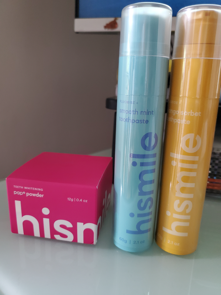 hismile oral care toothpaste and whitening powder