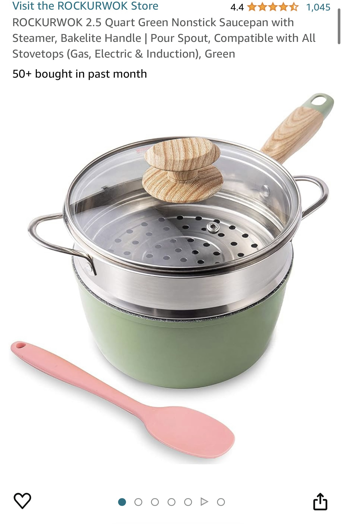 Nonstick sauce pan with steamer