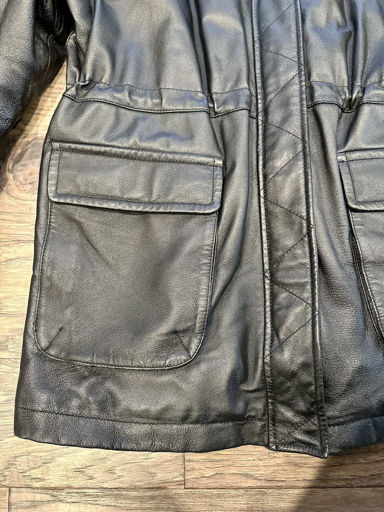 Black Genuine Leather Coat - photo 4