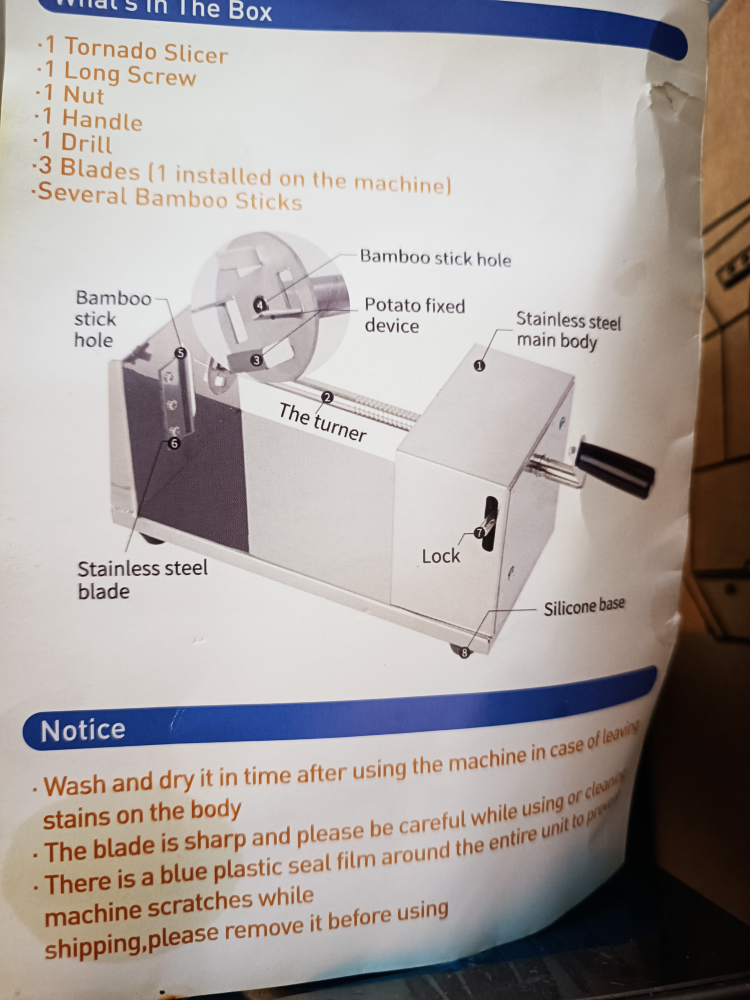 Tornado Slicer or Spiral potato or twisted potato maker - photo 5