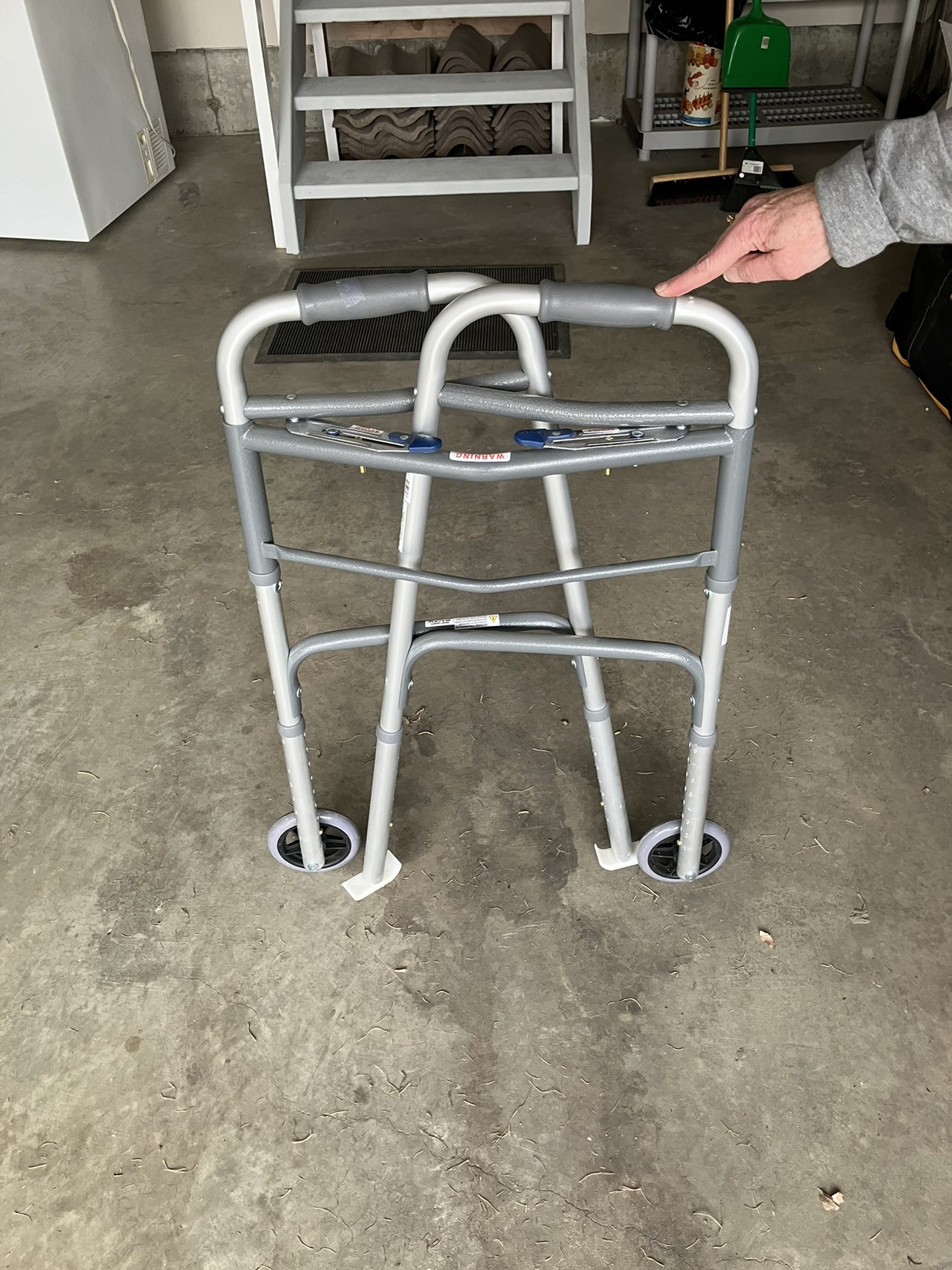 Foldable, adjustable walker- 2 button 5”wheels - photo 2