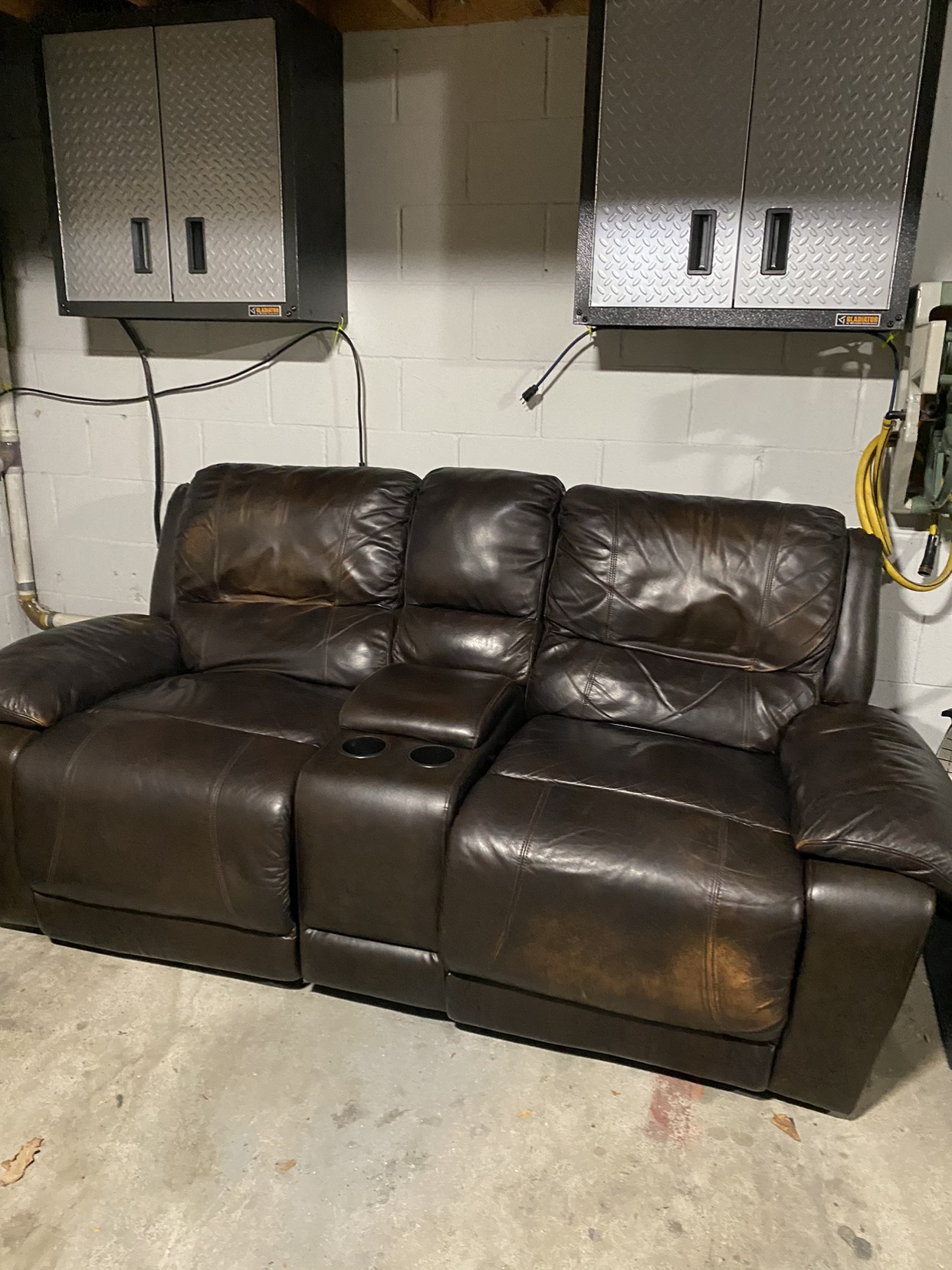 Leather Recliner Loveseat Sofa