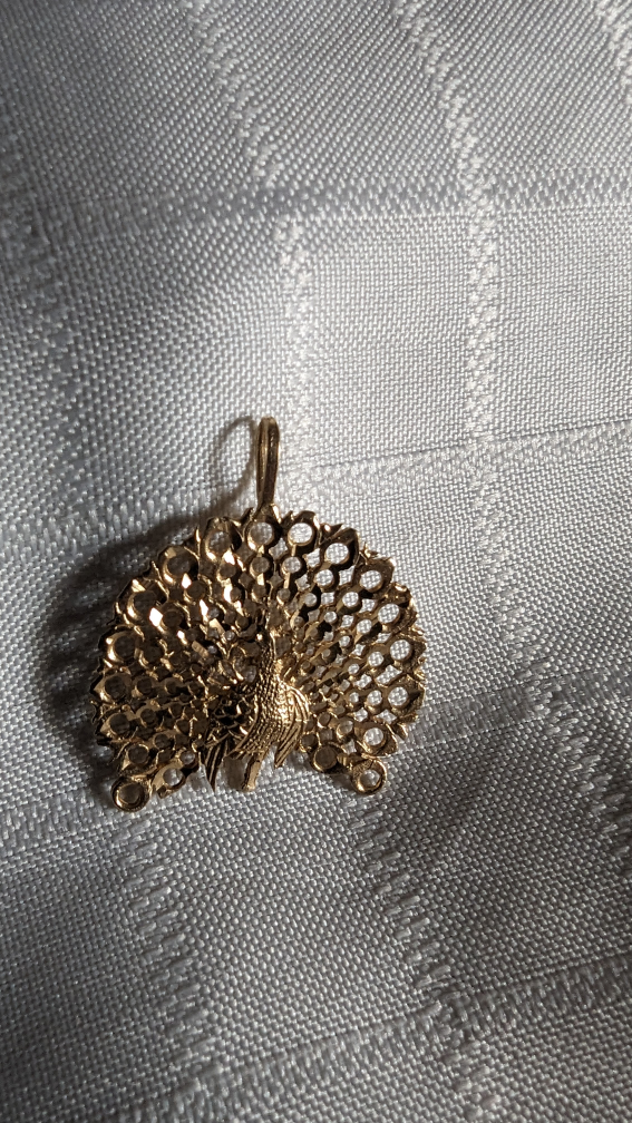 14K Gold Peacock Pendant - photo 2