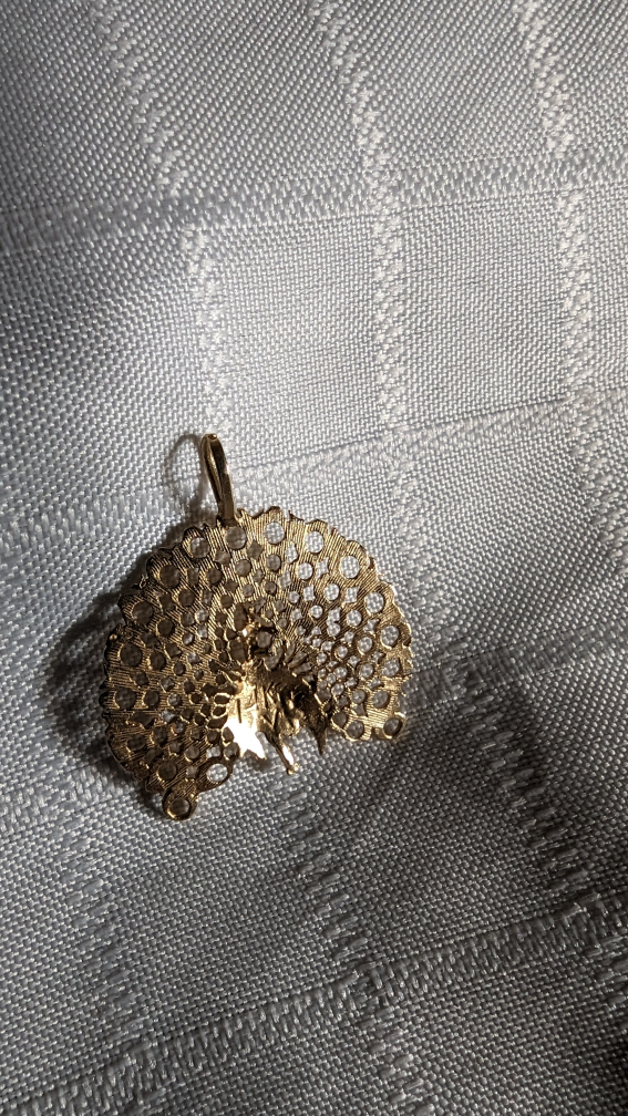 14K Gold Peacock Pendant - photo 3