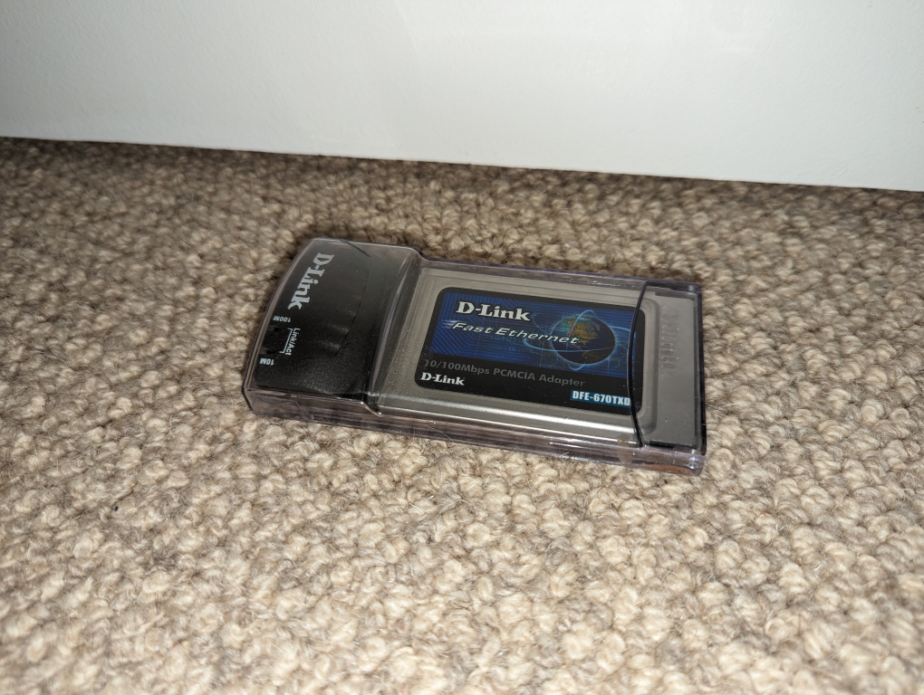 Ethernet Cardbus adapter card.