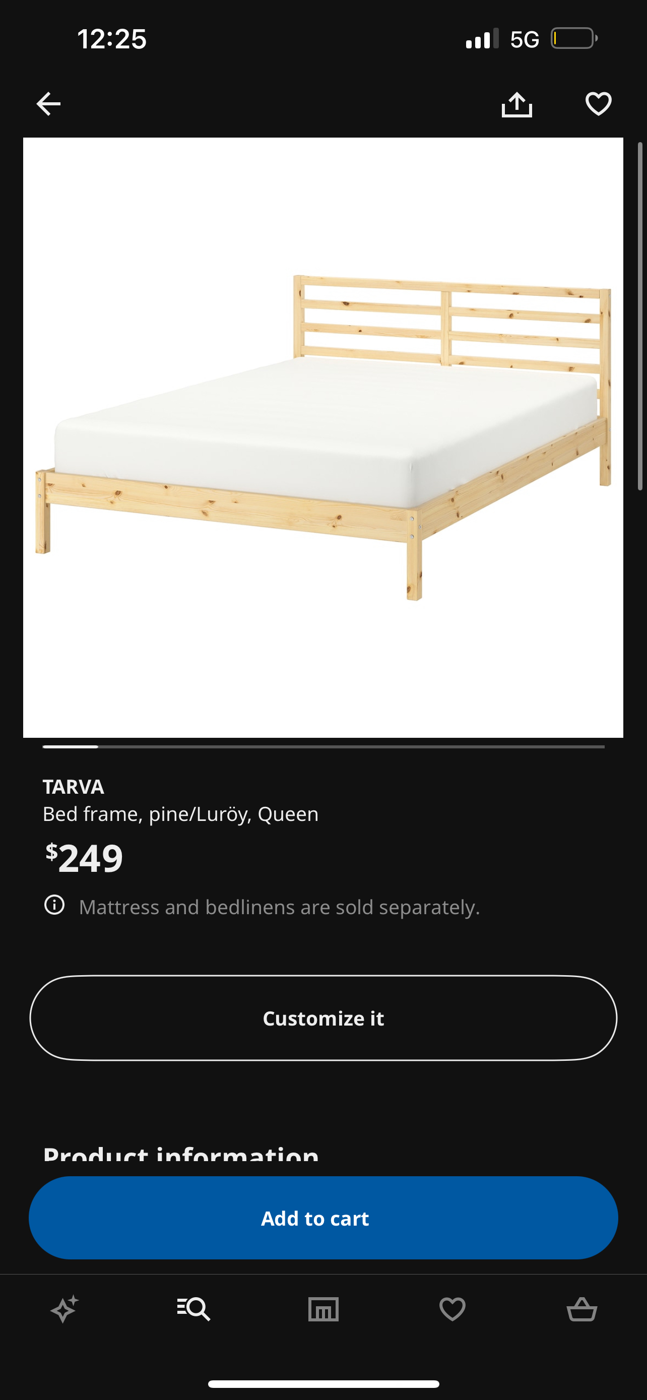 IKEA Queen Trava bed frame - photo 3