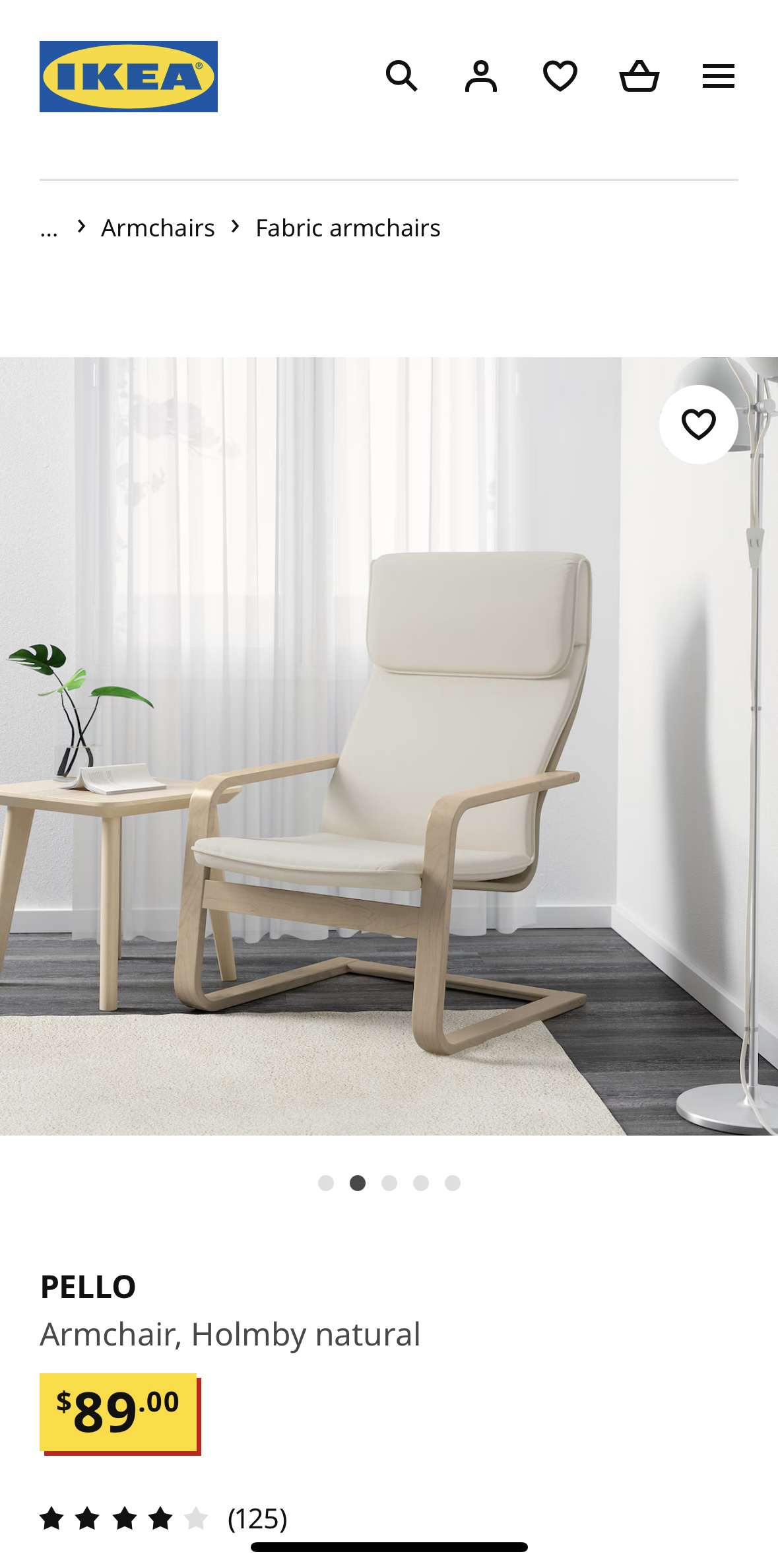 IKEA-PELLO armchair, holmby natural - photo 4
