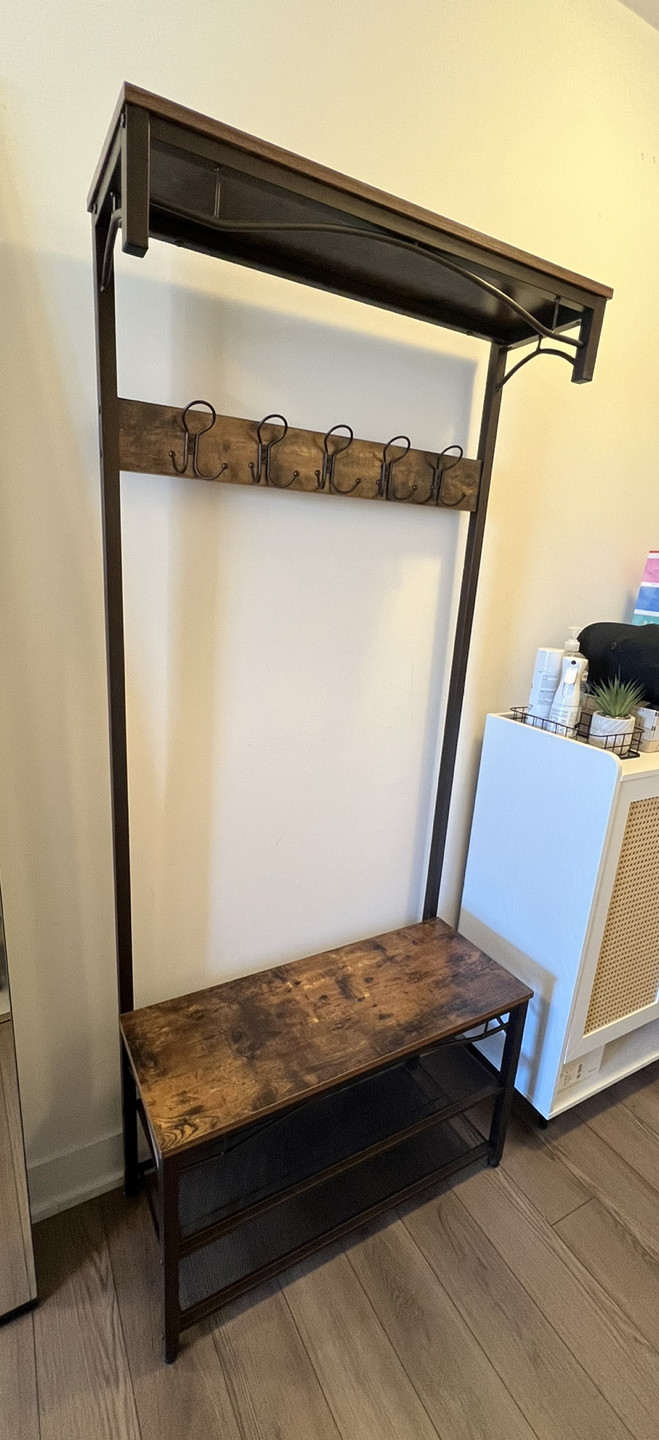 Industrial 3-1 Entryway Coat/Shoe Rack